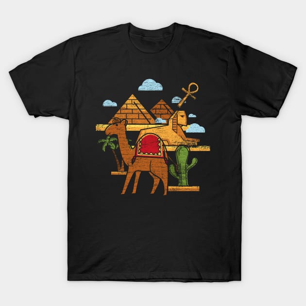 egypt vintage pyramide camel T-Shirt by ShirtsShirtsndmoreShirts